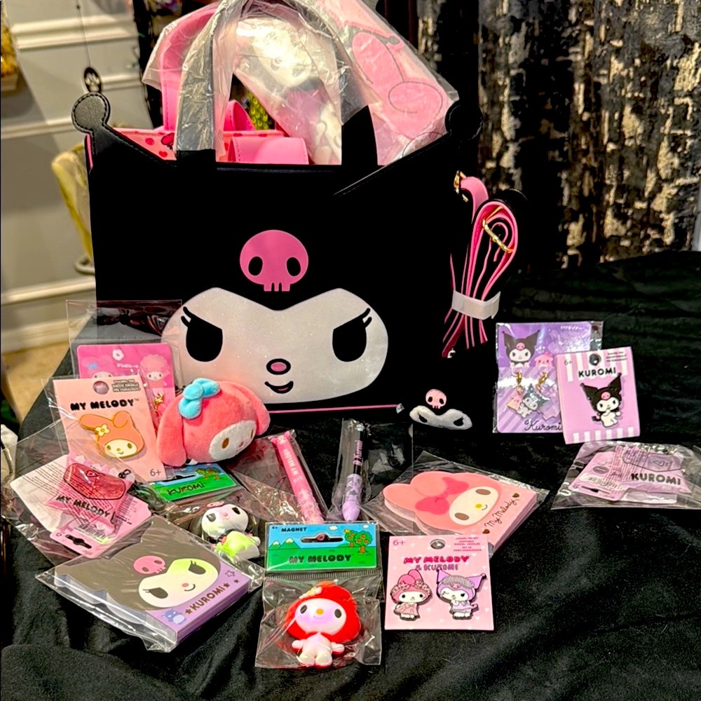 Loungefly Hello Kitty and Kurumi Pink Women's Bag with matching wallet and more